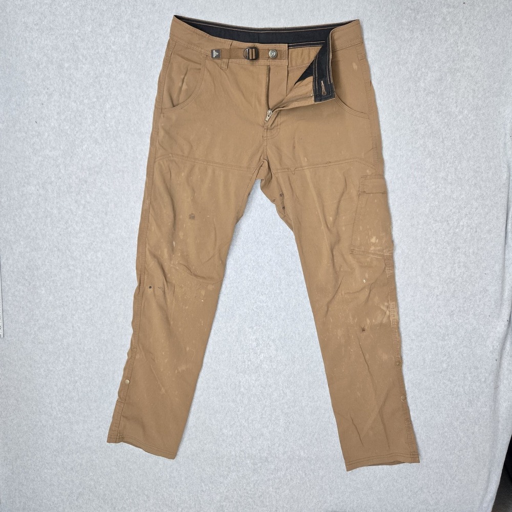 Prana Men Pants 32WX32L Brown Cargo Work Straight READ